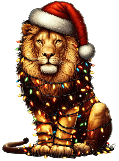 Christmas Lion Tree Design - DTF Ready To Press - DTF Dallas 