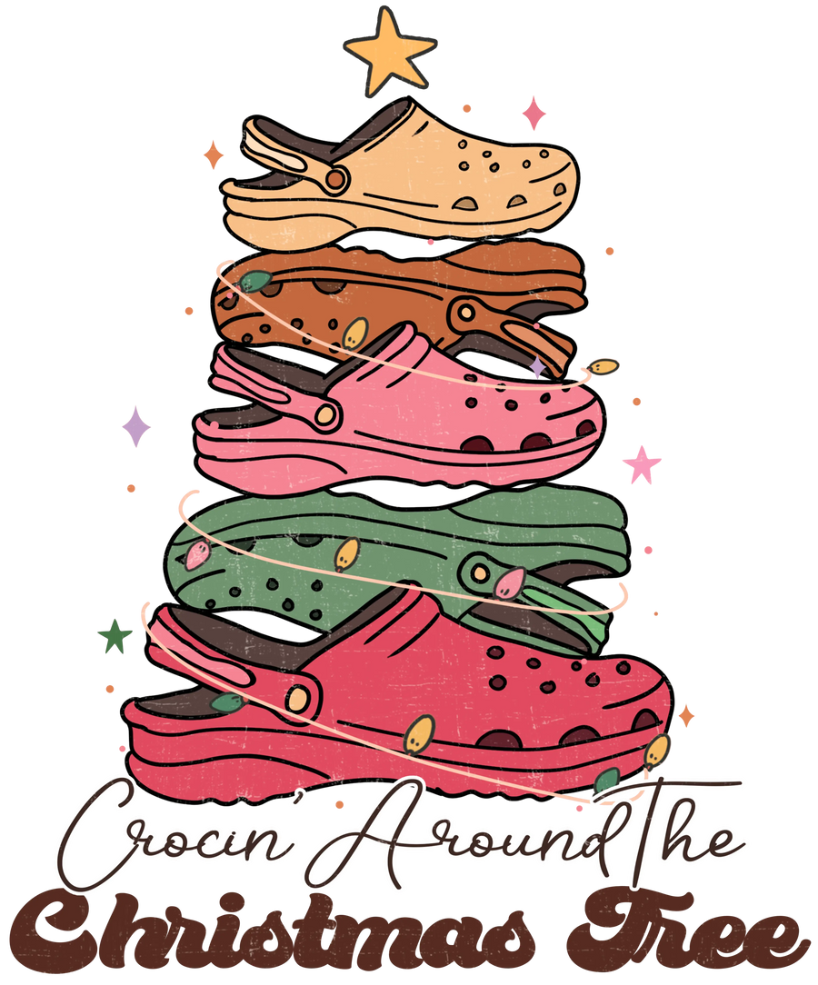 Christmas Tree Crocs Design - DTF Ready To Press