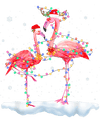 Christmas Flamingo Design - DTF Ready To Press