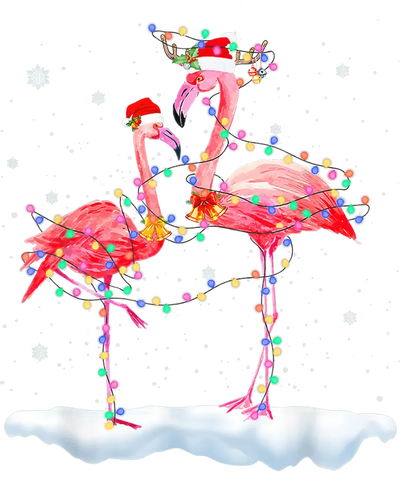 Christmas Flamingo Design DTF-Ready to Press | DTF Dallas - DTF Dallas 