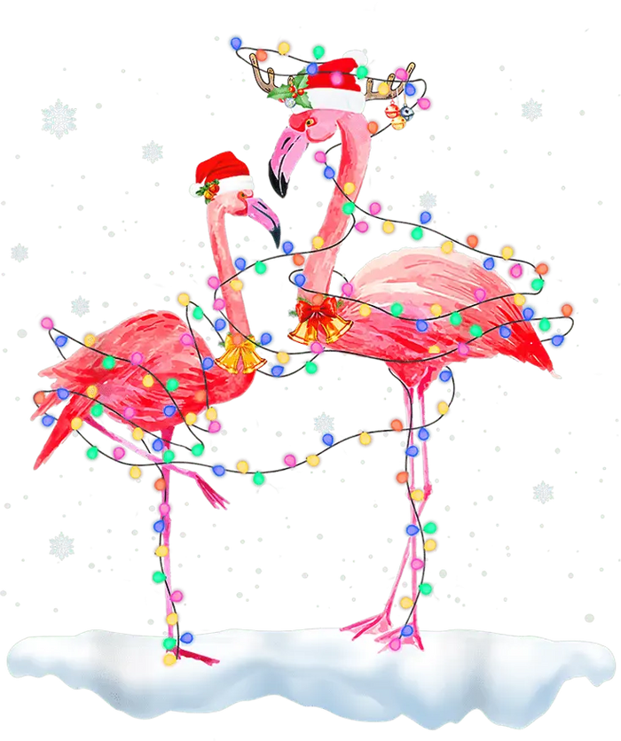 Christmas Flamingo Design pressed on a garment