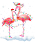 Christmas Flamingo Design - DTF Ready To Press