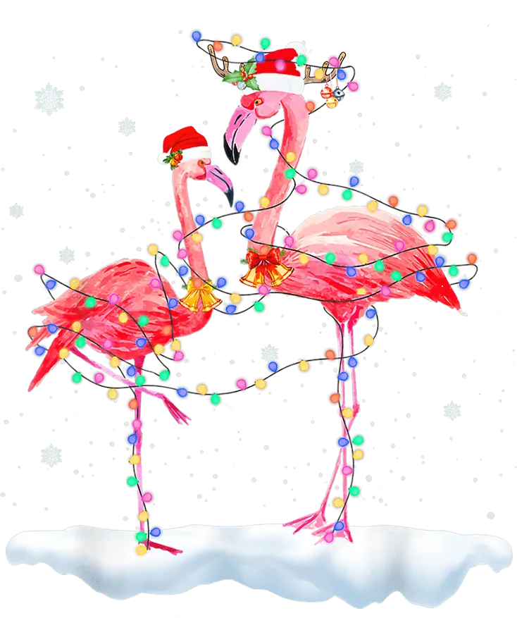 Christmas Flamingo Design DTF-Ready to Press | DTF Dallas