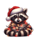 Christmas Raccoon Tree Design - DTF Ready To Press