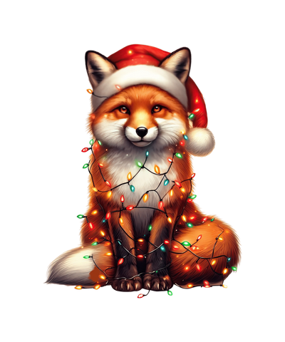 Christmas Fox Tree Design - DTF Ready To Press - DTF Dallas 