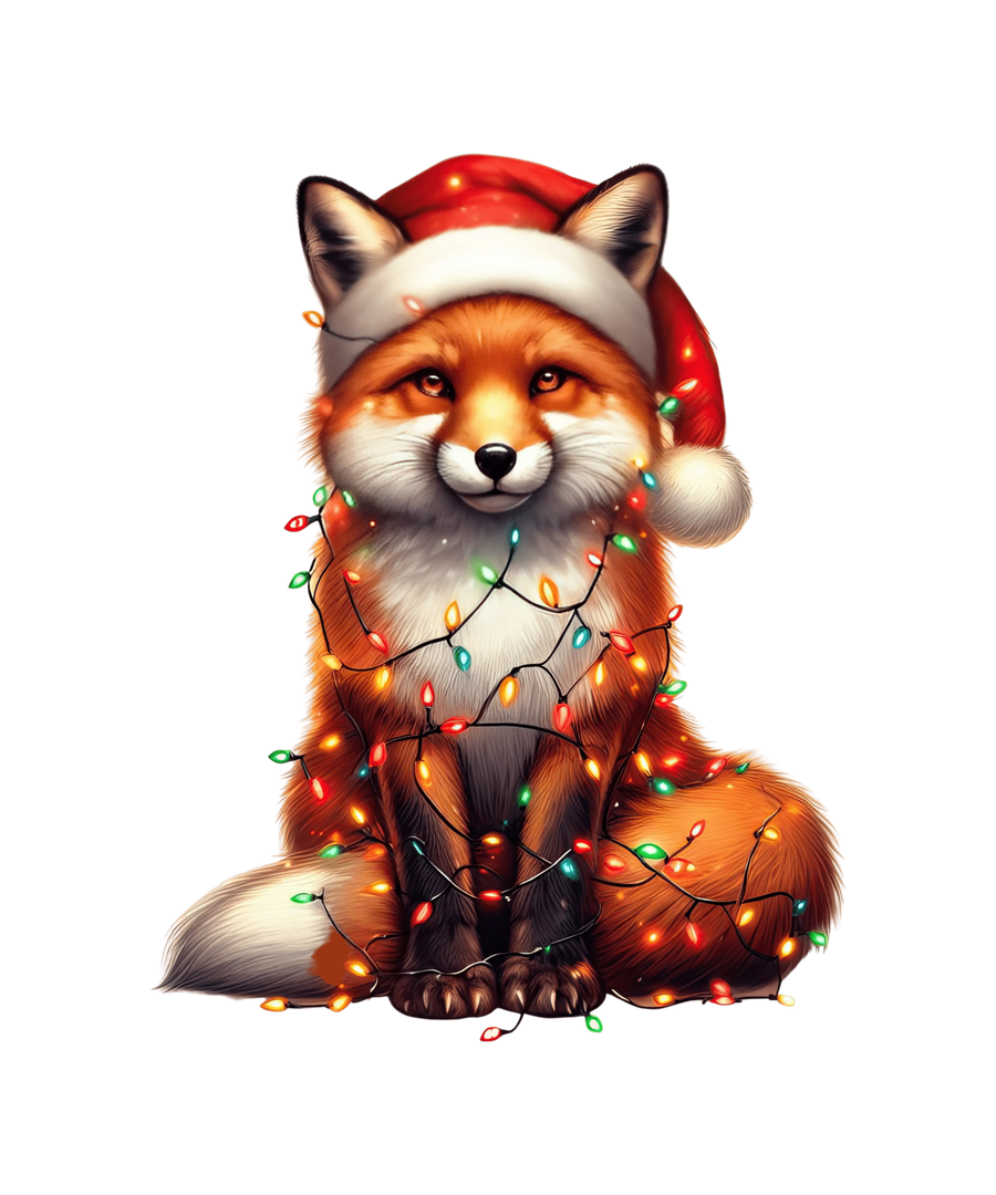 Christmas Fox Tree Design - DTF Ready To Press