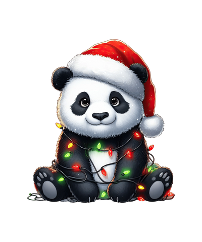 Christmas Panda Tree Design - DTF Ready To Press - DTF Dallas 