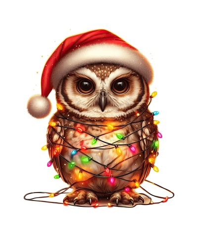 Christmas Owl Tree Design - DTF Ready To Press - DTF Dallas 