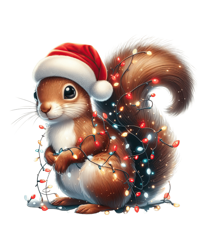 Christmas Squirrel Tree Design pressed on a garment