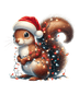 Christmas Squirrel Tree Design - DTF Ready To Press