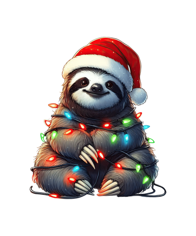 Christmas Sloth Tree Design - DTF Ready To Press - DTF Dallas 