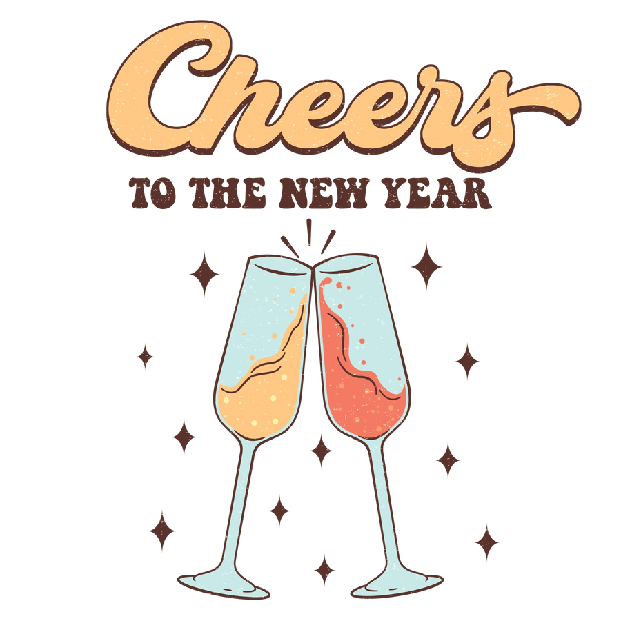 Cheers to the New Year Christmas Design | DTF Dallas