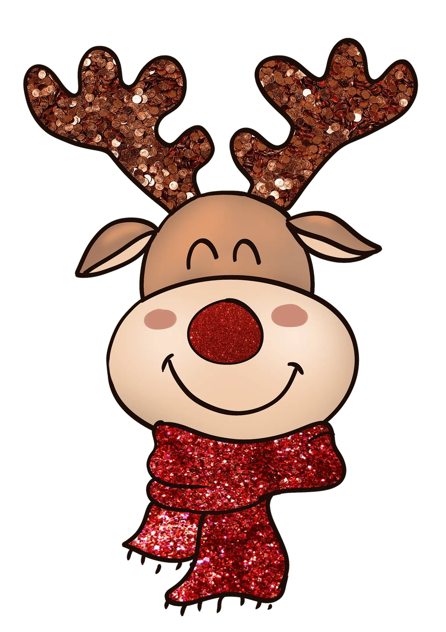Cute Reindeer Christmas Design - DTF Ready To Press