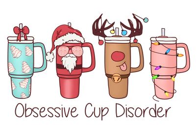 Christmas Cups Design Ready to Press | DTF Dallas - DTF Dallas 