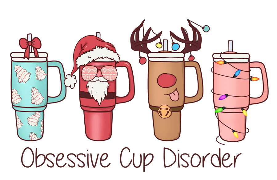 Christmas Cups Design Ready to Press | DTF Dallas