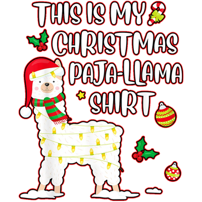 Paja Llama Christmas Design - DTF Ready To Press - DTF Dallas 
