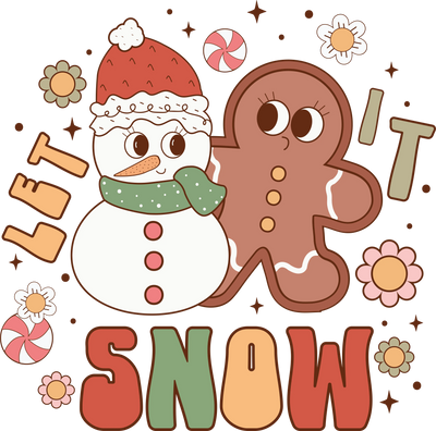 Let It Snow Christmas Design - DTF Ready To Press - DTF Dallas 