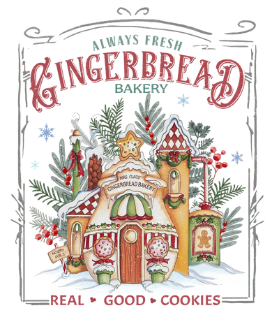 Gingerbread Bakery Christmas Design | DTF Dallas - DTF Dallas 