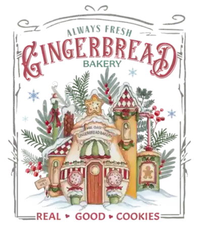 Gingerbread Bakery Christmas Design | DTF Dallas - DTF Dallas 