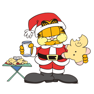 Santa Garfield Design - DTF Ready To Press - DTF Dallas 