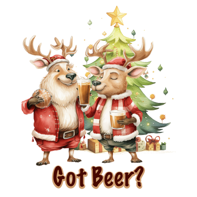 Got Beer Christmas Deer Design - DTF Ready To Press - DTF Dallas 