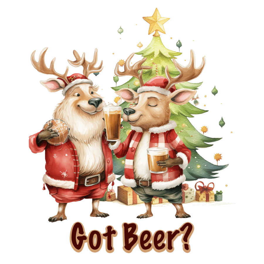 Got Beer Christmas Deer Design - DTF Ready To Press
