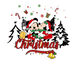 Mickey And Minnie Christmas Tree Design - DTF Ready To Press