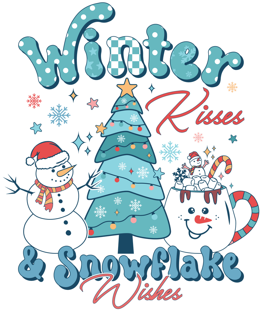 Winter Kisses and Snowflake Wishes Design | DTF Dallas
