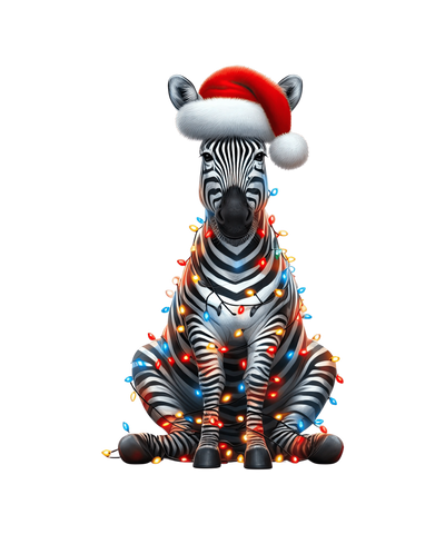 Christmas Zebra Tree Design - DTF Ready To Press - DTF Dallas 