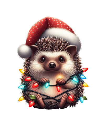 Christmas Hedgehog Tree Design - DTF Ready To Press - DTF Dallas 