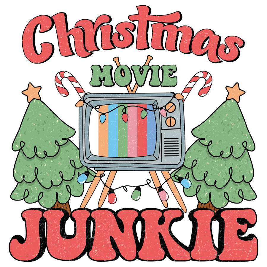 Christmas Movie Junkie DTF-Ready to Press | DTF Dallas