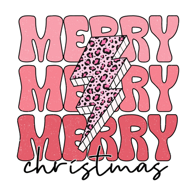 Leopard Merry Christmas Design - DTF Ready To Press - DTF Dallas 