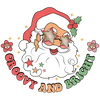 Groovy And Bright Santa Christmas Design - DTF Ready To Press