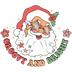 Groovy And Bright Santa Christmas Design - DTF Ready To Press