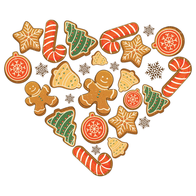 Christmas Gingerbread Heart Design | DTF Dallas - DTF Dallas 