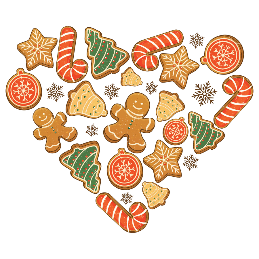 Christmas Gingerbread Heart Design | DTF Dallas
