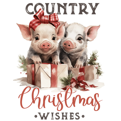 Country Christmas Wishes Design - DTF Ready To Press - DTF Dallas 