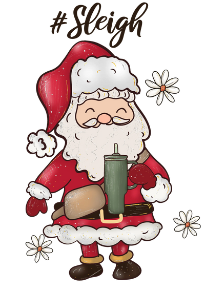 Santa Sleigh Christmas Design - DTF Ready To Press - DTF Dallas 