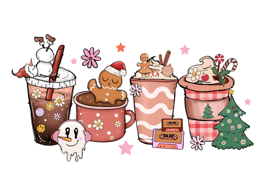 Snow and Hot Chocolate Christmas Design | DTF Dallas