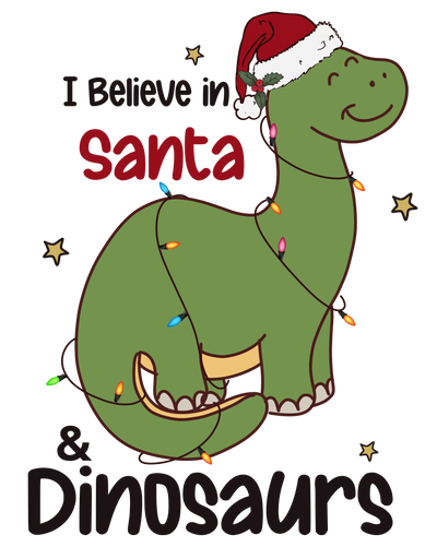 Santa and Dinosaurs Christmas Design | DTF Dallas - DTF Dallas 