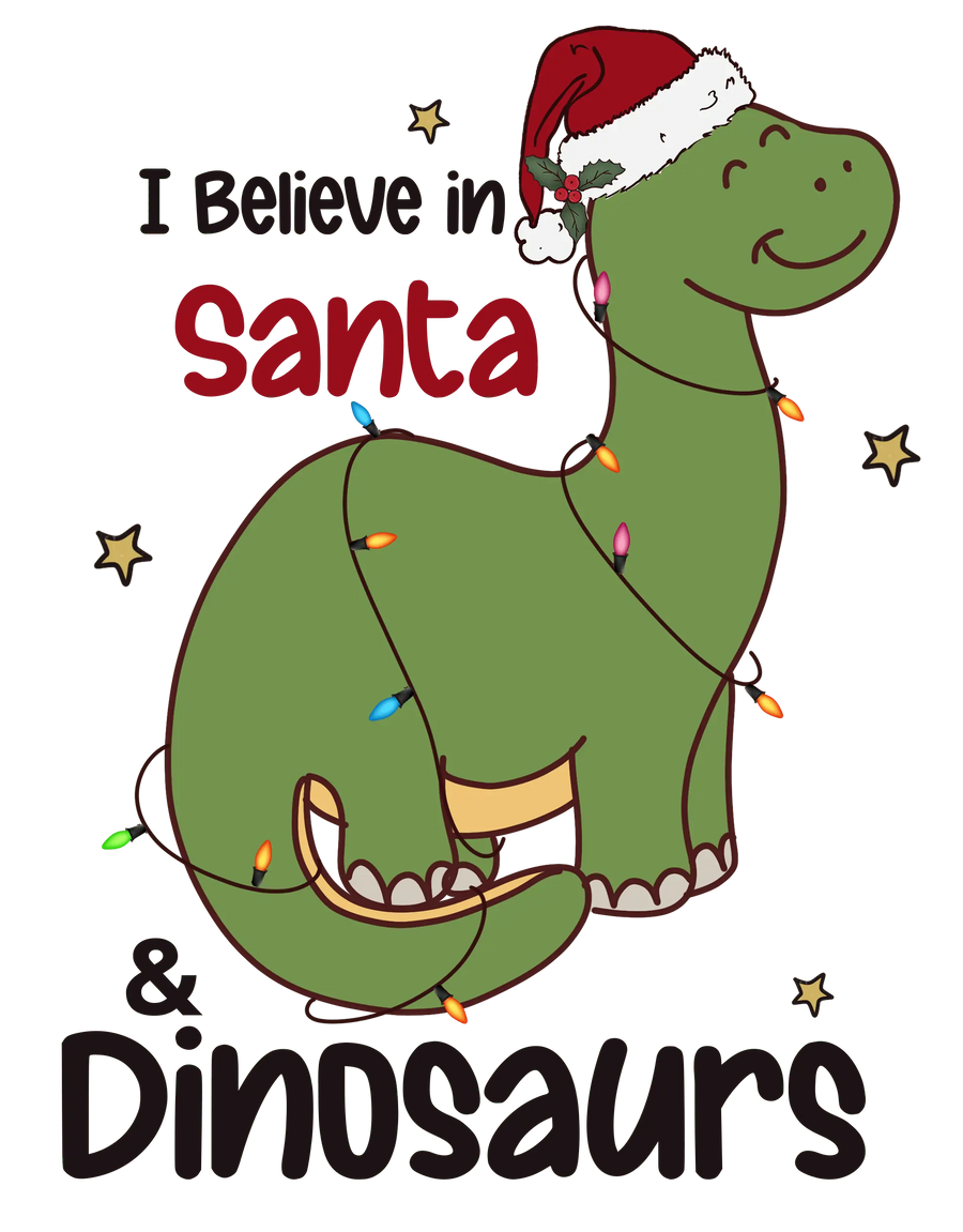 Santa and Dinosaurs Christmas Design | DTF Dallas