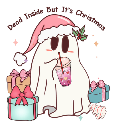 Dead Inside Christmas Design - DTF Ready To Press - DTF Dallas 