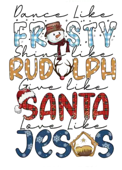 Santa Jesus Christmas Design pressed on a garment