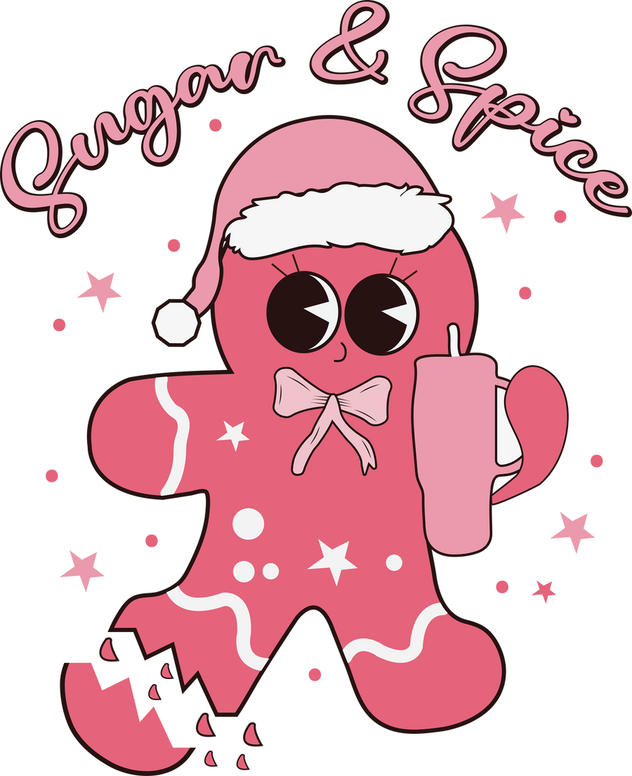 Sugar Spice Christmas Design - DTF Ready To Press
