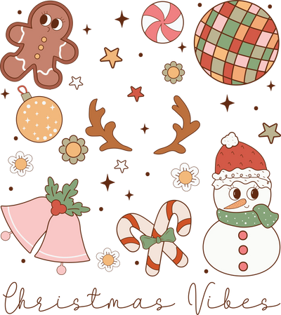 Christmas Vibes Design DTF-Ready to Press (V1) | DTF Dallas - DTF Dallas 