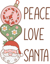 Peace Love Santa Christmas Design - DTF Ready To Press