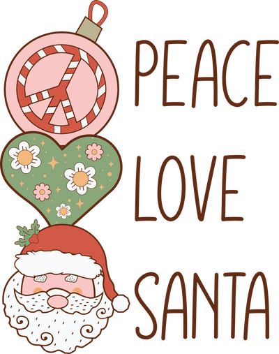 Peace Love Santa Christmas Design | DTF Dallas - DTF Dallas 