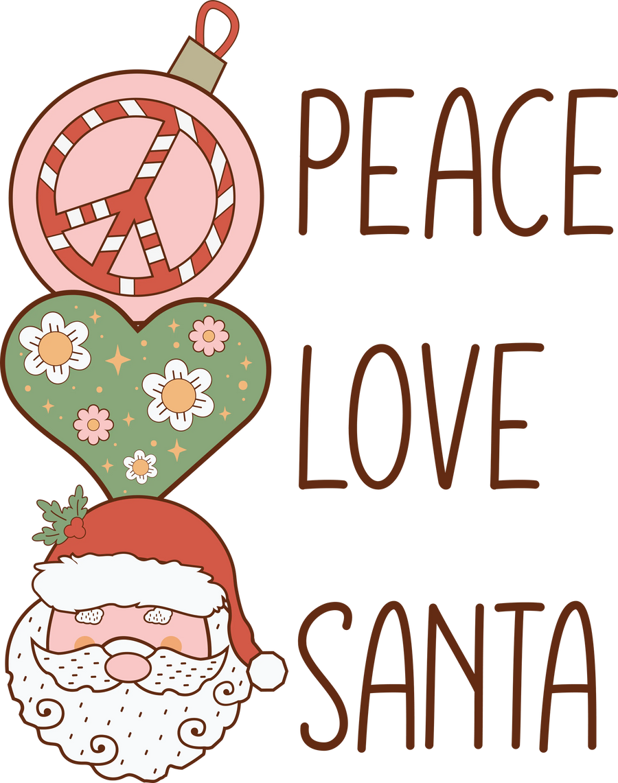 Peace Love Santa Christmas Design | DTF Dallas