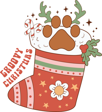 Groovy Christmas Design - DTF Ready To Press - DTF Dallas 