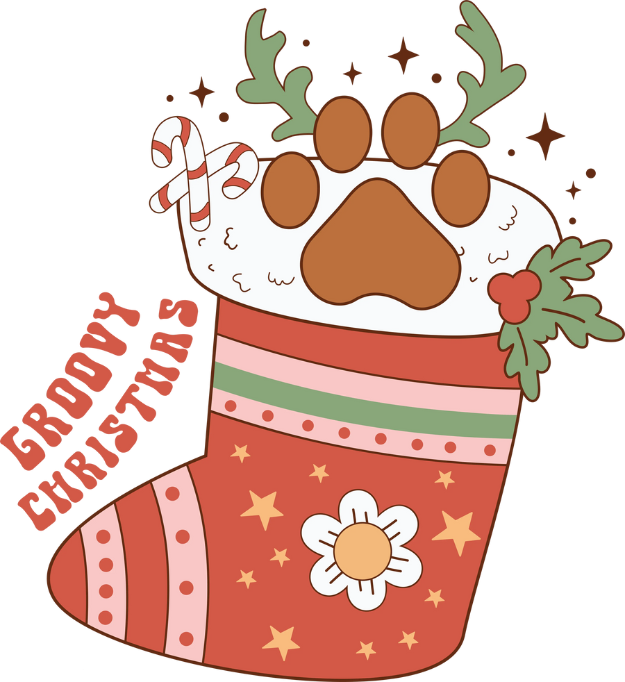 Groovy Christmas Design - DTF Ready To Press